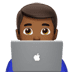 👨🏾‍💻 man technologist: medium-dark skin tone display on Apple